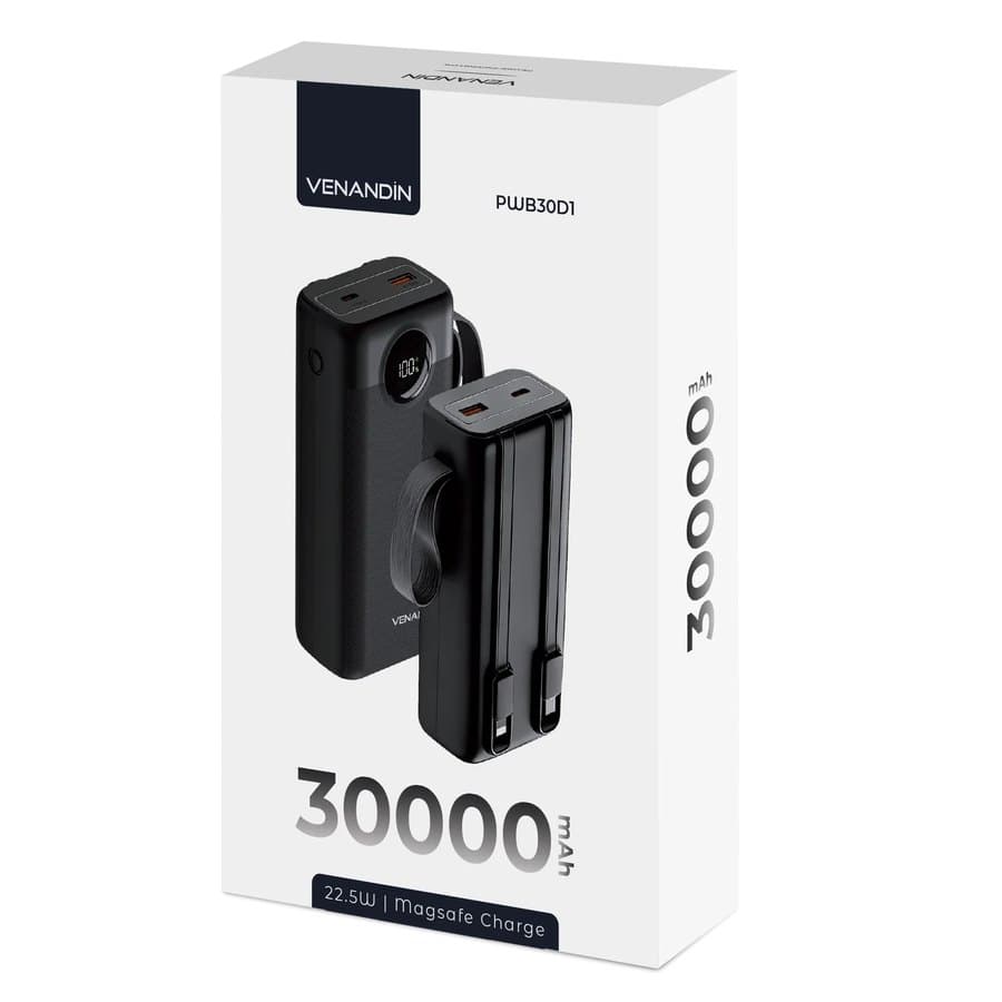 Venandin PWB30D1 30.000 mAh Powerbank — 22.5W Hızlı Şarj, Dijital Göstergeli ürün görseli Detay